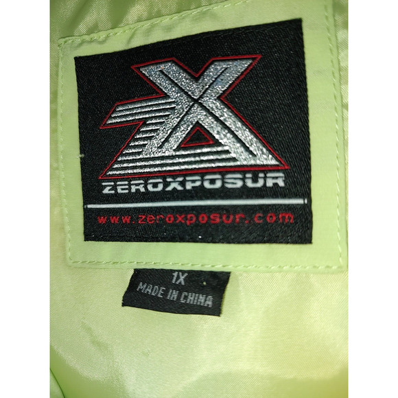 Zeroxposur Woman Quilted Puffer Vest Size 1X Neon Green Down Feathers Zip Snap - Picture 8 of 10